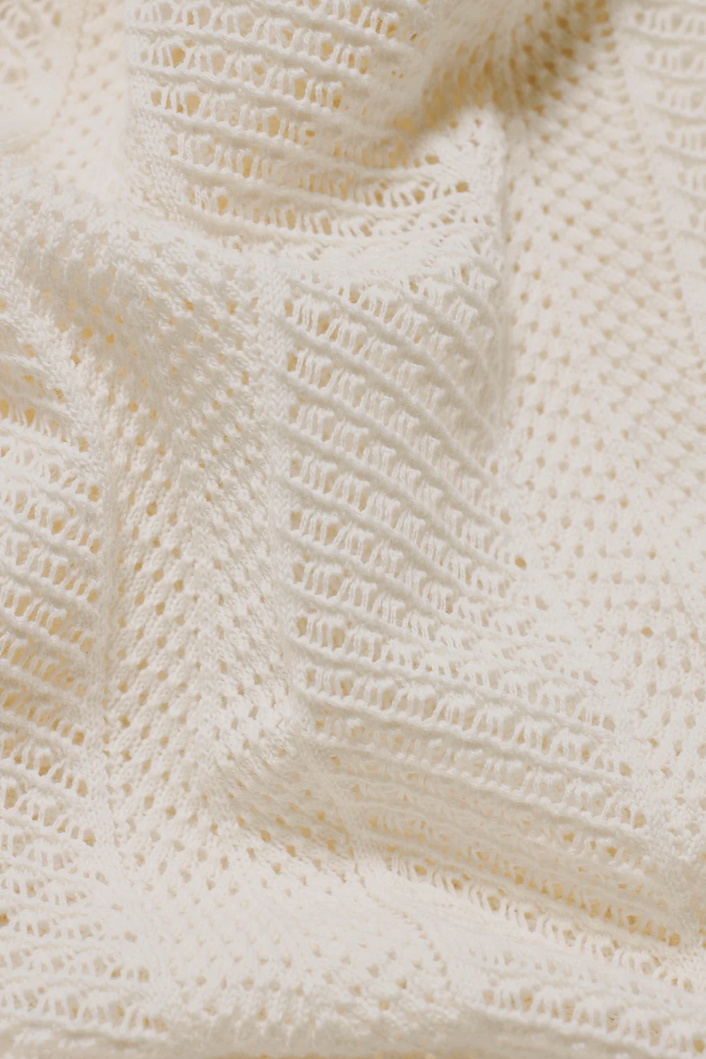 Textured Knitted Zip Neck Polo Shirt In Chalk - Image 7