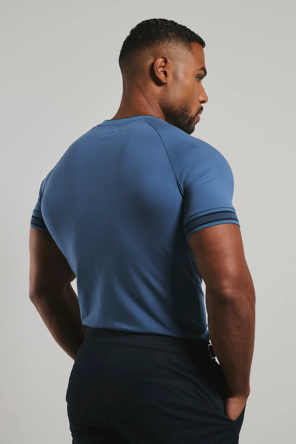 Tipped Fashion Fit T-Shirt in Airforce and Navy - Image 6