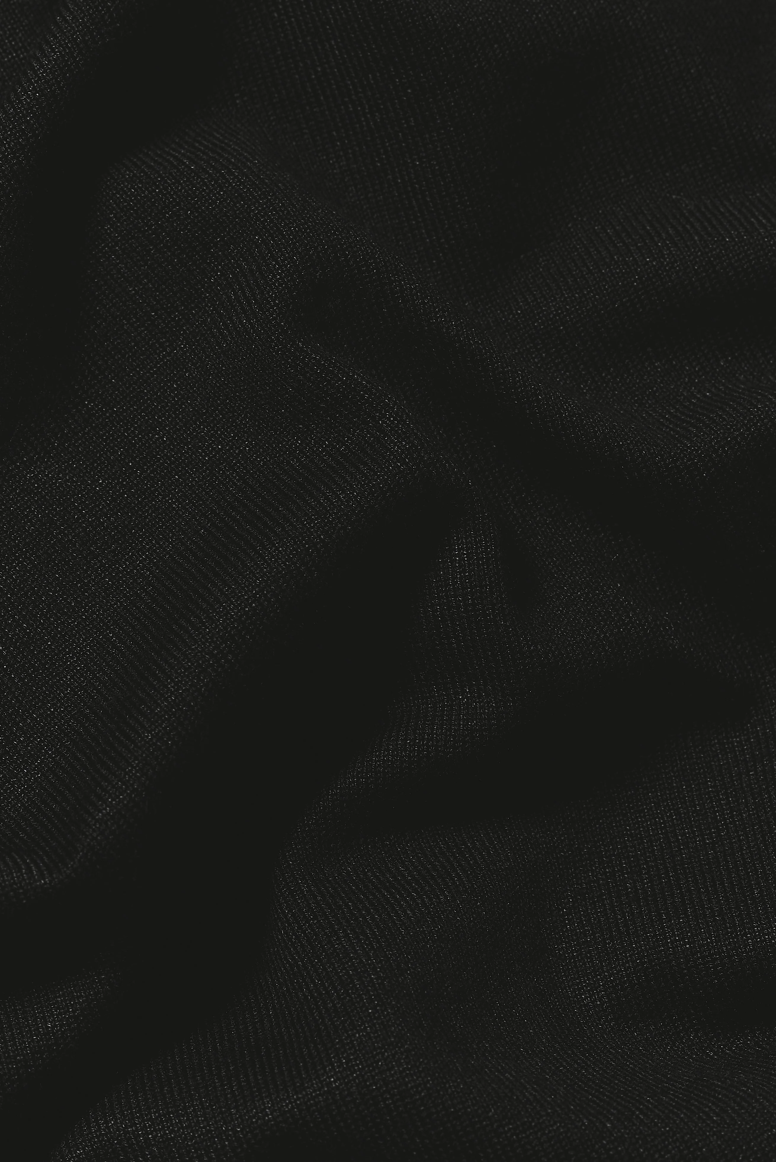 Tipped Knitted Zip Neck Polo Shirt in Black - Image 7