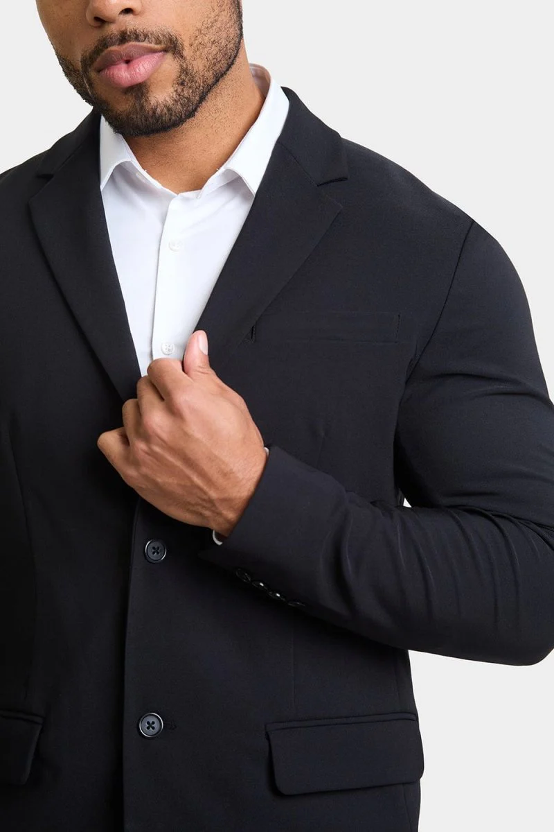 True Muscle Fit Tech Suit Jacket in Black - Image 3