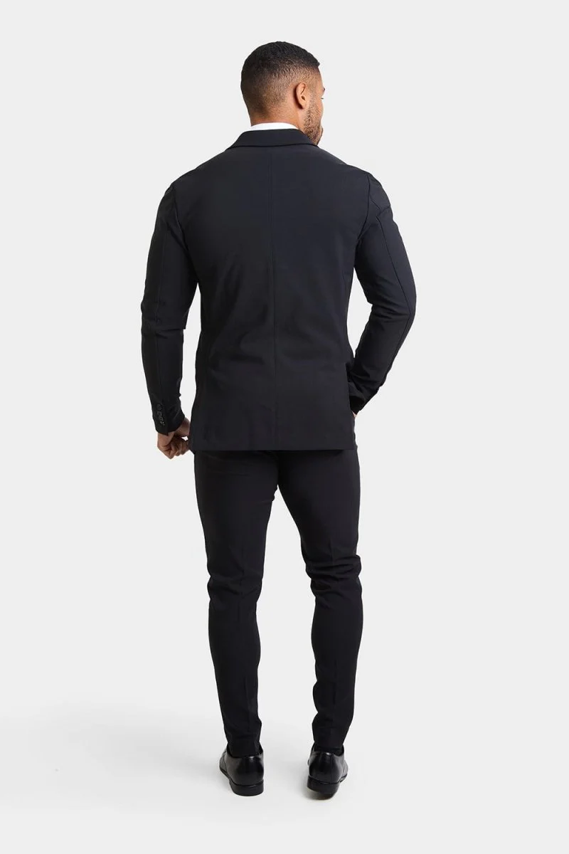 True Muscle Fit Tech Suit Jacket in Black - Image 7