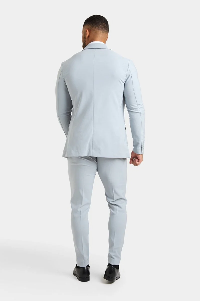 True Muscle Fit Tech Suit Jacket in Light Grey - Image 7