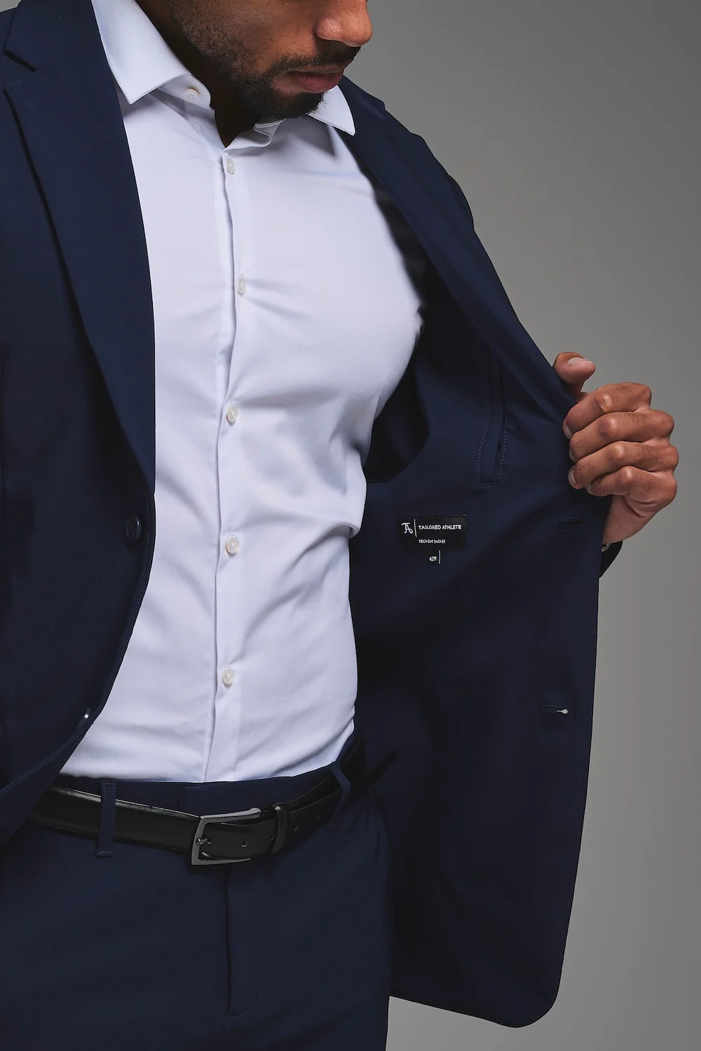 True Muscle Fit Tech Suit Jacket in Navy - Image 5