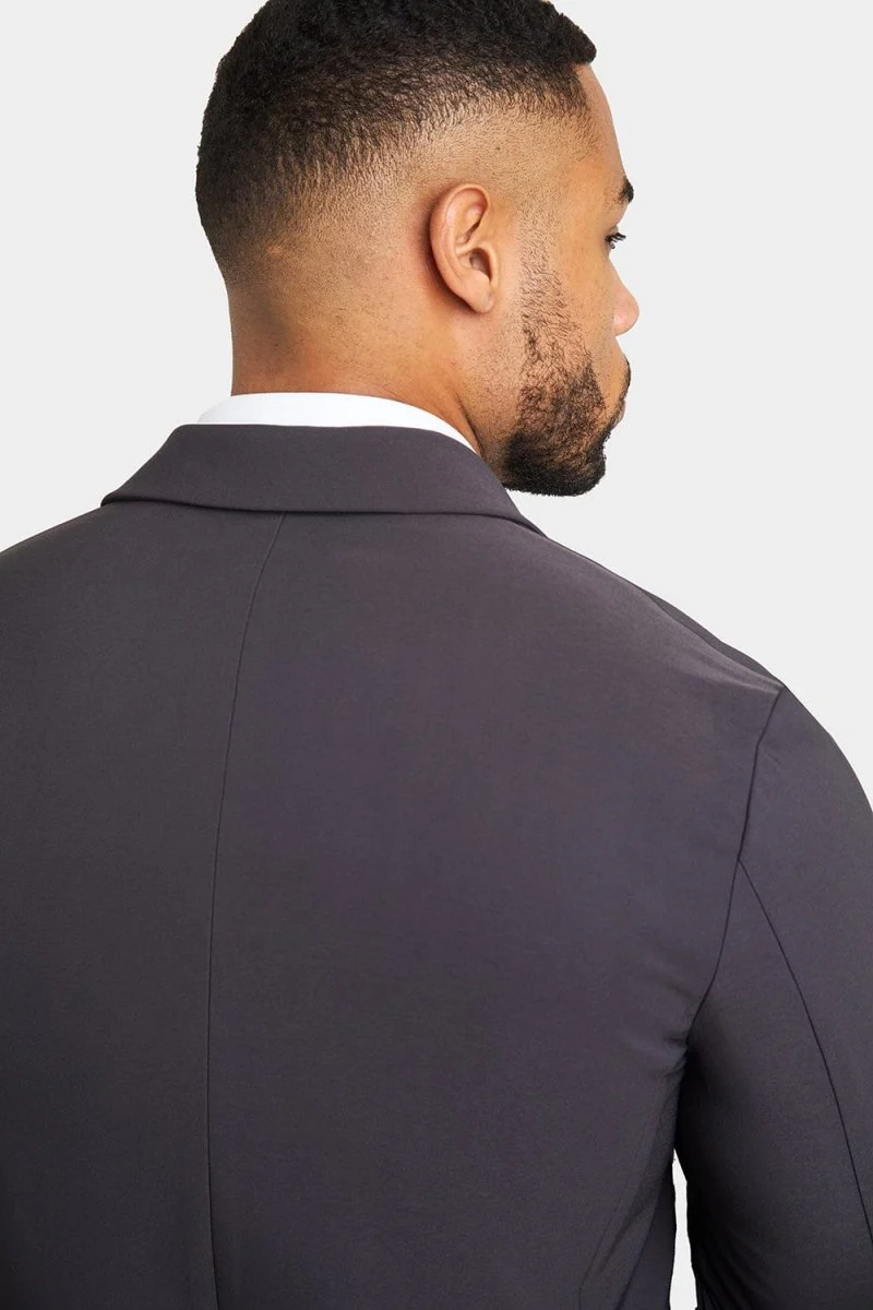 True Muscle Fit Tech Suit Jacket in Slate Grey - Image 6