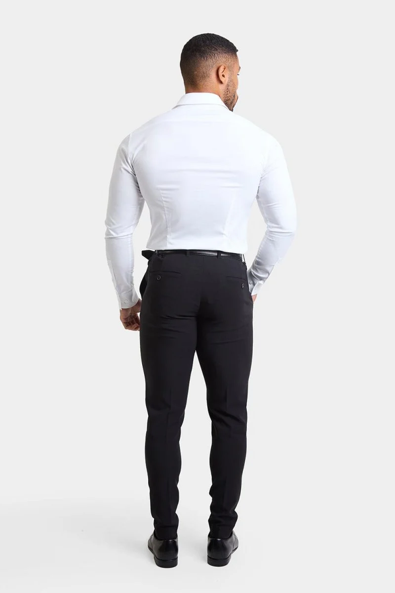 True Muscle Fit Tech Suit Trousers in Black - Image 7