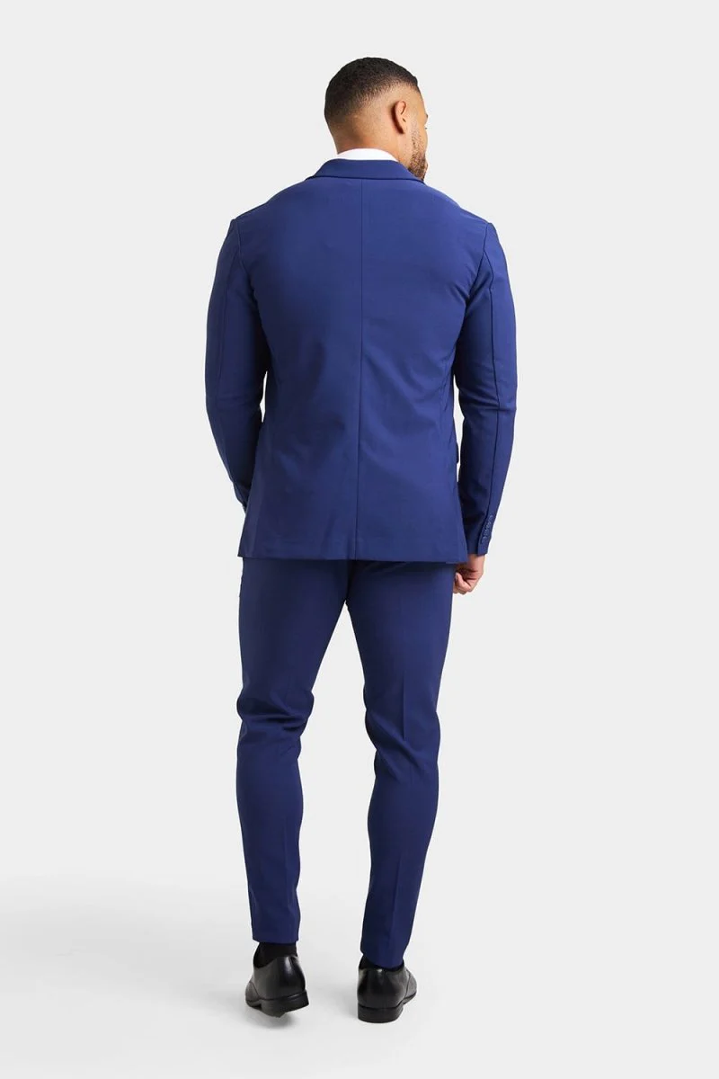True Muscle Fit Tech Suit Trousers in Ink Blue - Image 7