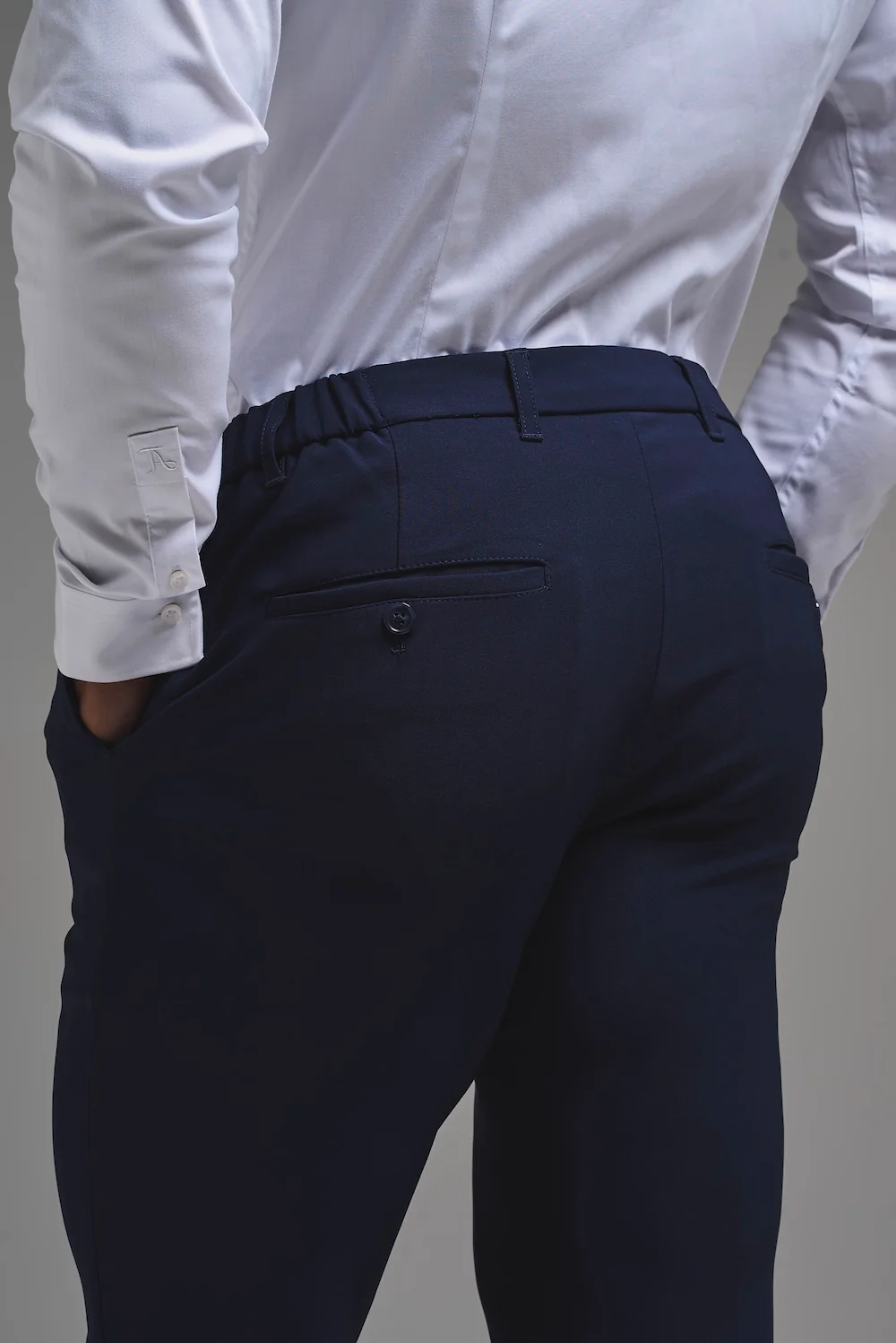True Muscle Fit Tech Suit Trousers in Navy - Image 6