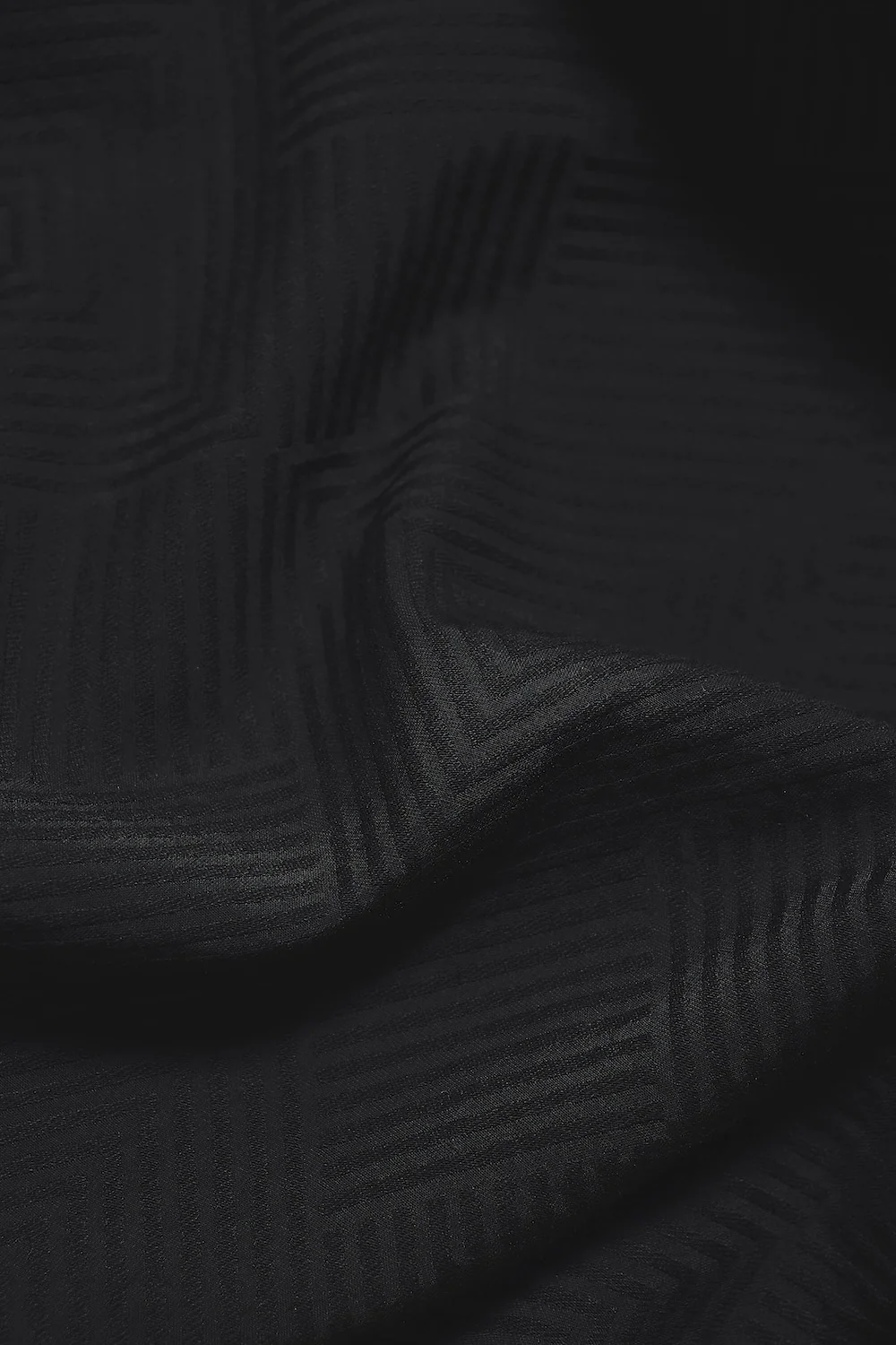 Woven Textured Cuban Collar Shirt in Black - Image 7